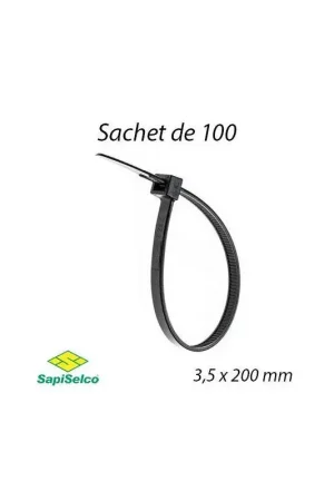 Collier câblage noir 3.5mm L.200mm SapiSelco SEL.3.211R Satisfait Ou Remboursé