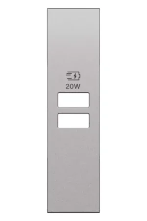 Acheter En Ligne Enjoliveur Living Now pour double chargeur USB - 1 module - Acier